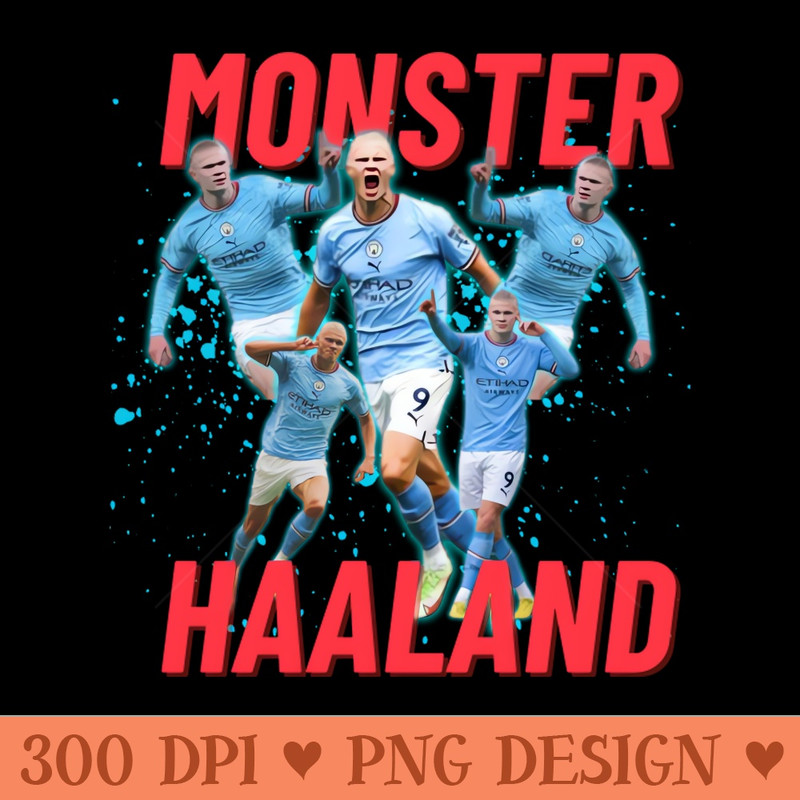 Erling Haaland Bootleg Tshirt - Sublimation PNG - Professional Design