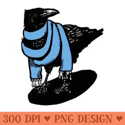 big blue scarfed crow -
