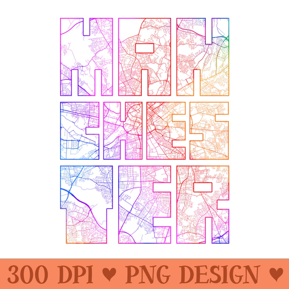 Manchester, England, UK City Map Typography Colorful - Downloadable PNG - Unique