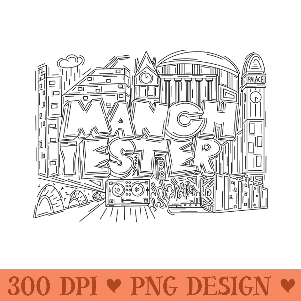 Manchester Doodle - PNG Clipart - Professional Design