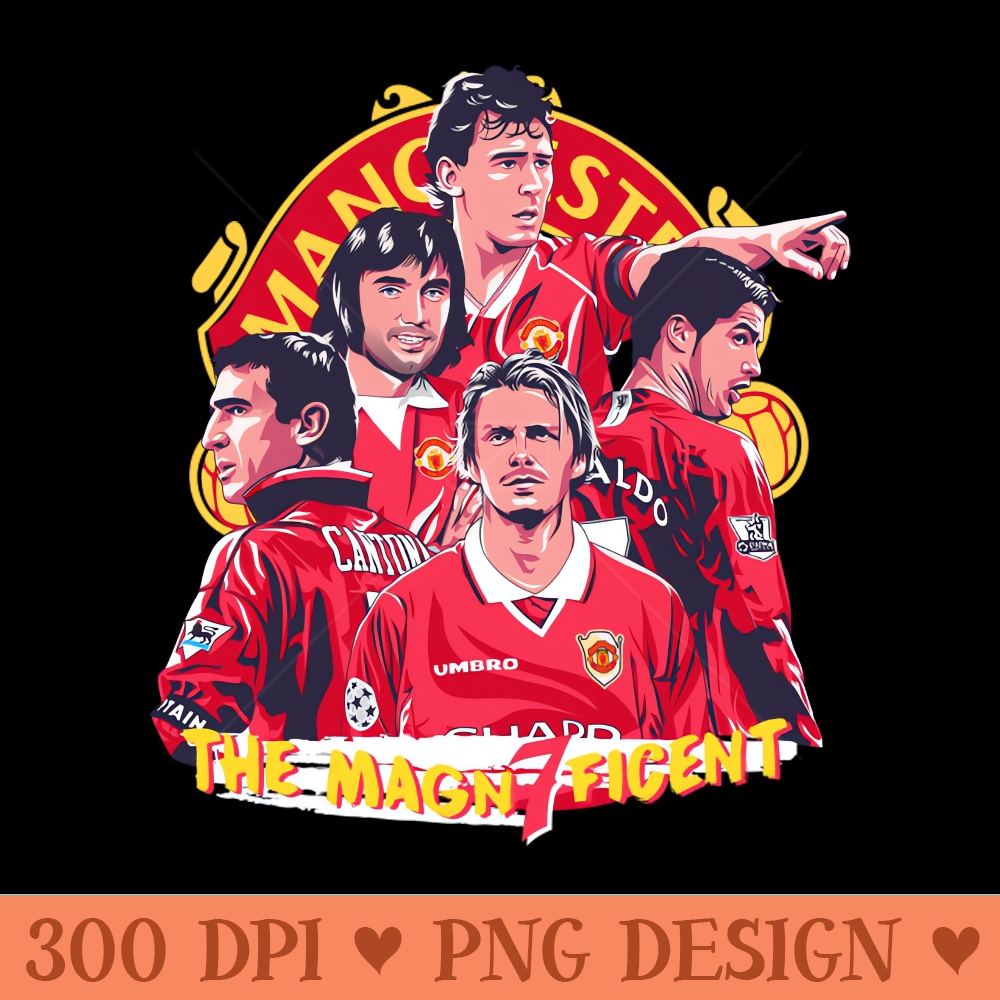 The Magnificent 7 A Manchester United Tribute - Digital PNG Art - Latest Updates