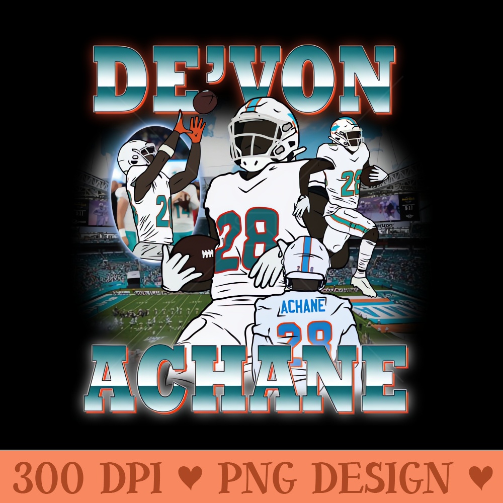 DeVon Achane Vintage - PNG Download - Popularity