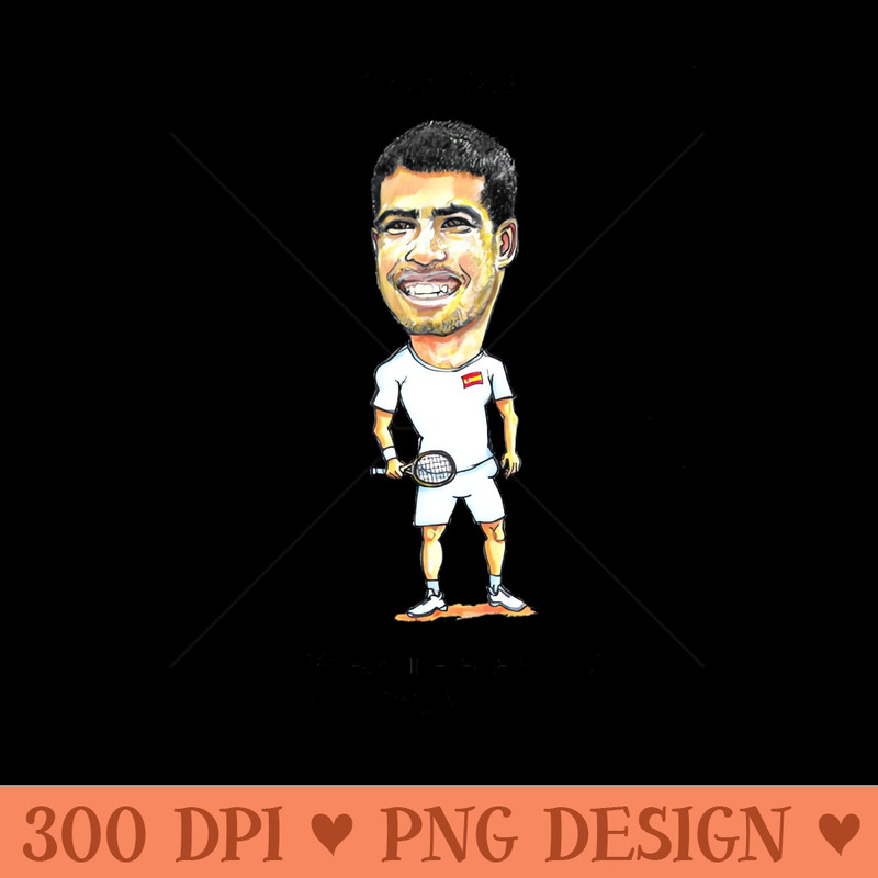Carlos Alcaraz caricature - PNG Artwork - Flexibility