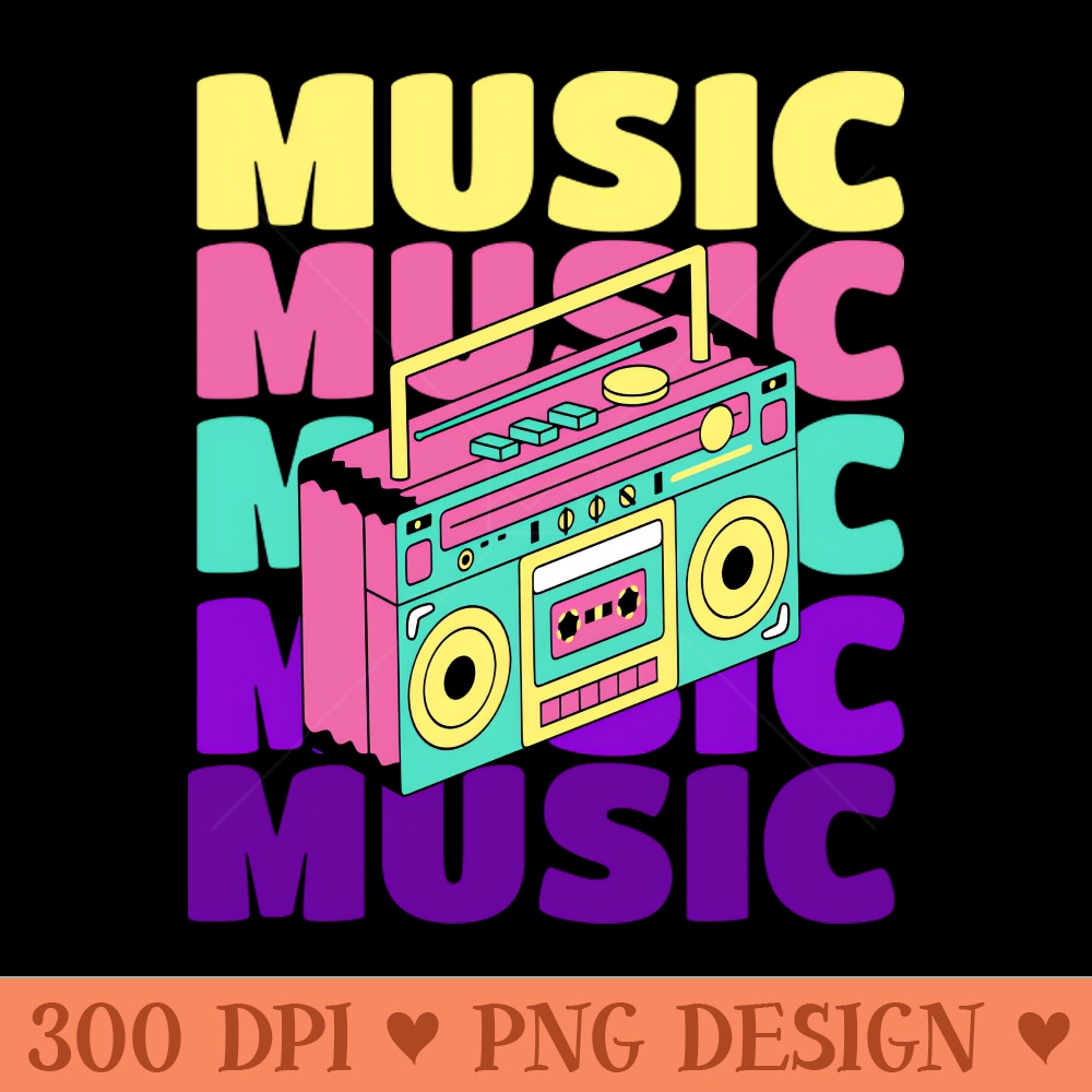 Retro 80s Music - PNG Download Collection - Professional Design