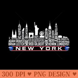 new york hockey team all time legends, new york city skyline - png download pack