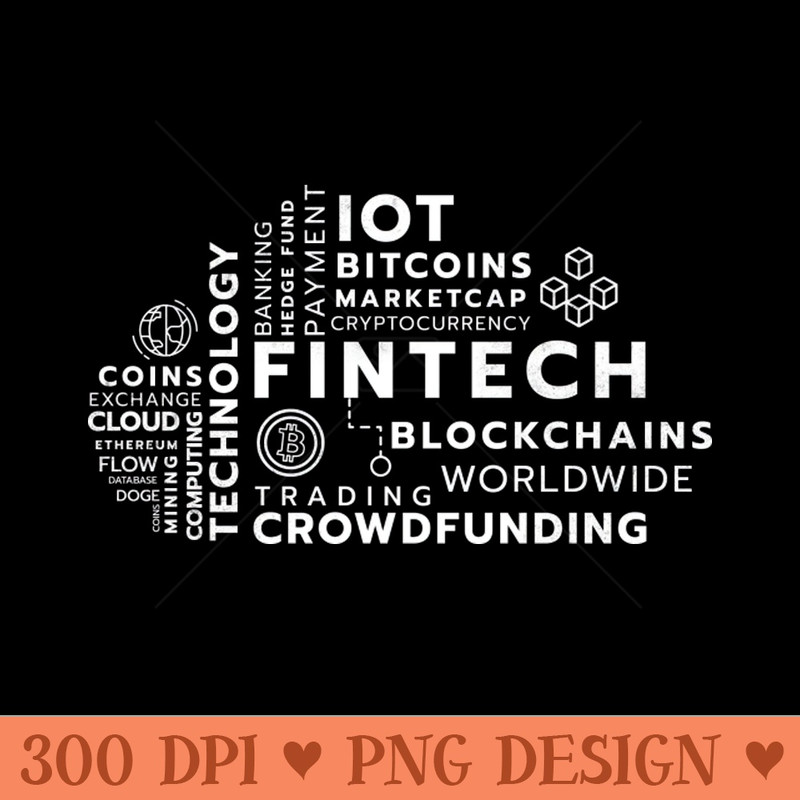 Fintech Word with line icon. - High Quality PNG - Variety