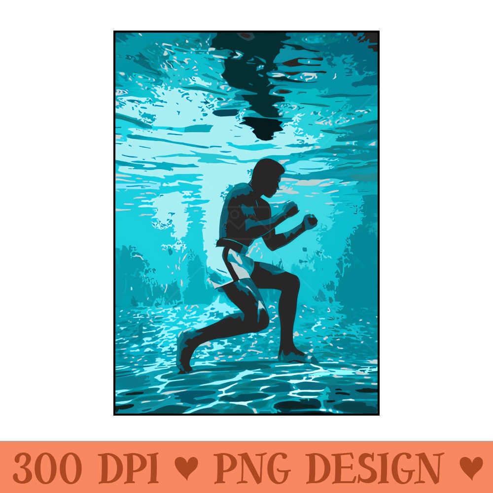 Muhammad Ali Underwater Boxing - Instant PNG Download - Good Value