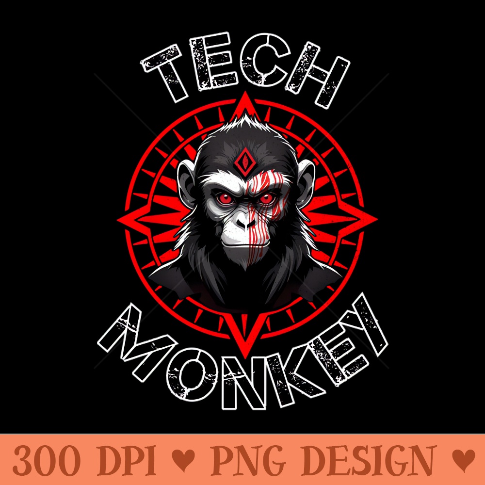 Tech Monkey - Digital PNG Art - Customer Support