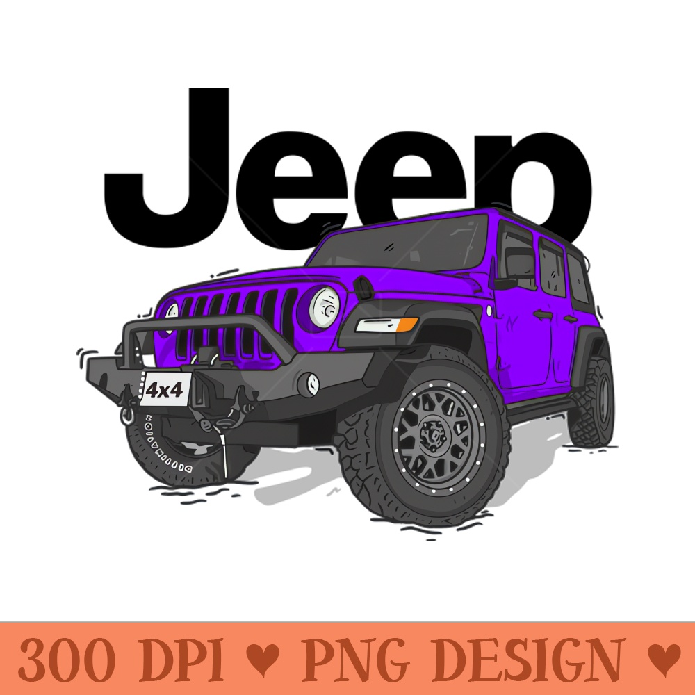Purple Jeep Wrangler Rubicon - PNG Clipart - Professional Design