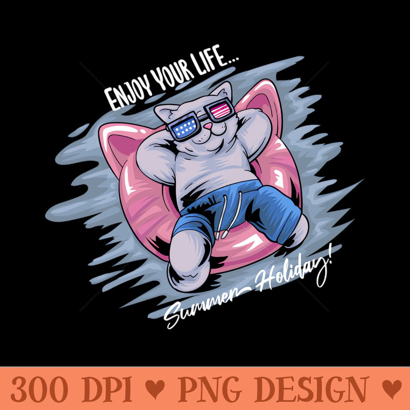 Summer Enjoyed Cat - - Professional Design