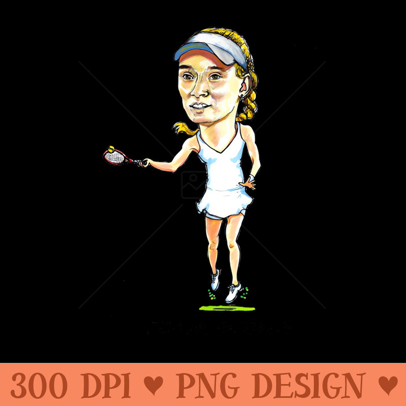 Elena Rybakina caricature - High-Quality PNG Download - Unique