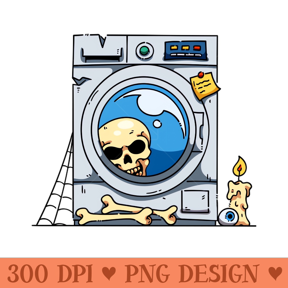 Skull Inside Washing Machine - PNG Download Pack - Latest Updates