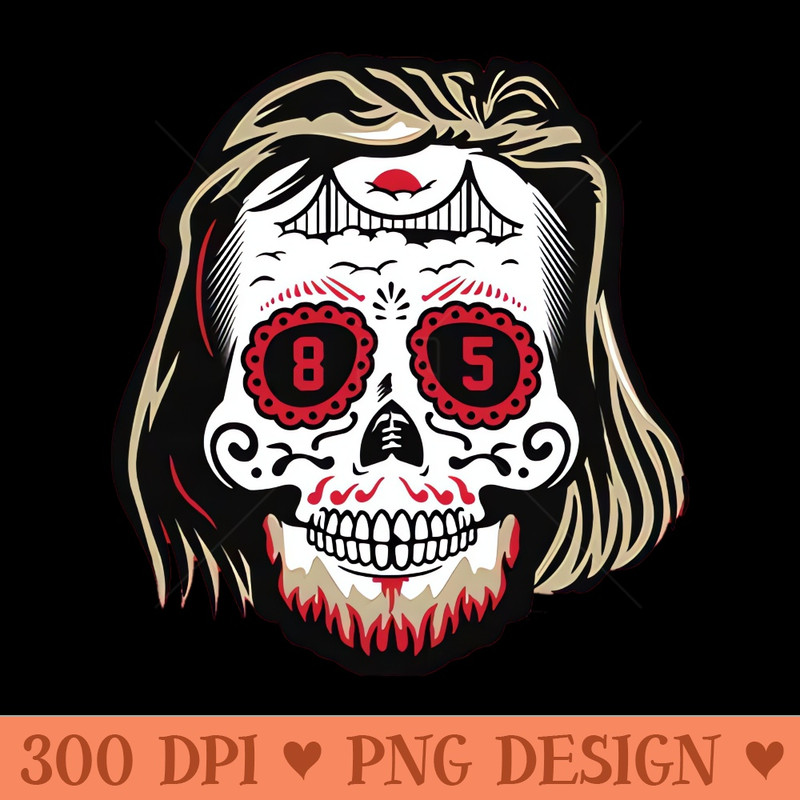 George Kittle Sugar Skull - High Quality PNG - Good Value