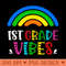 1st Grade Vibes Rainbow Back to School Kids - Sublimation PNG Designs - Unique