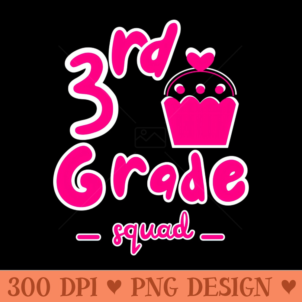 3rd grade pink cupcake - Premium PNG Downloads - High Quality 300 DPI