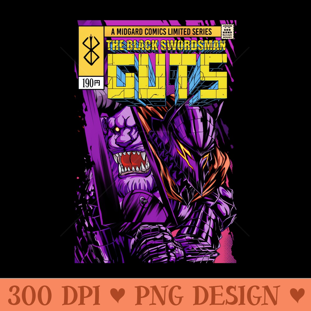 The Incredible Black Swordsman Version - Digital PNG Graphics - High Quality 300 DPI