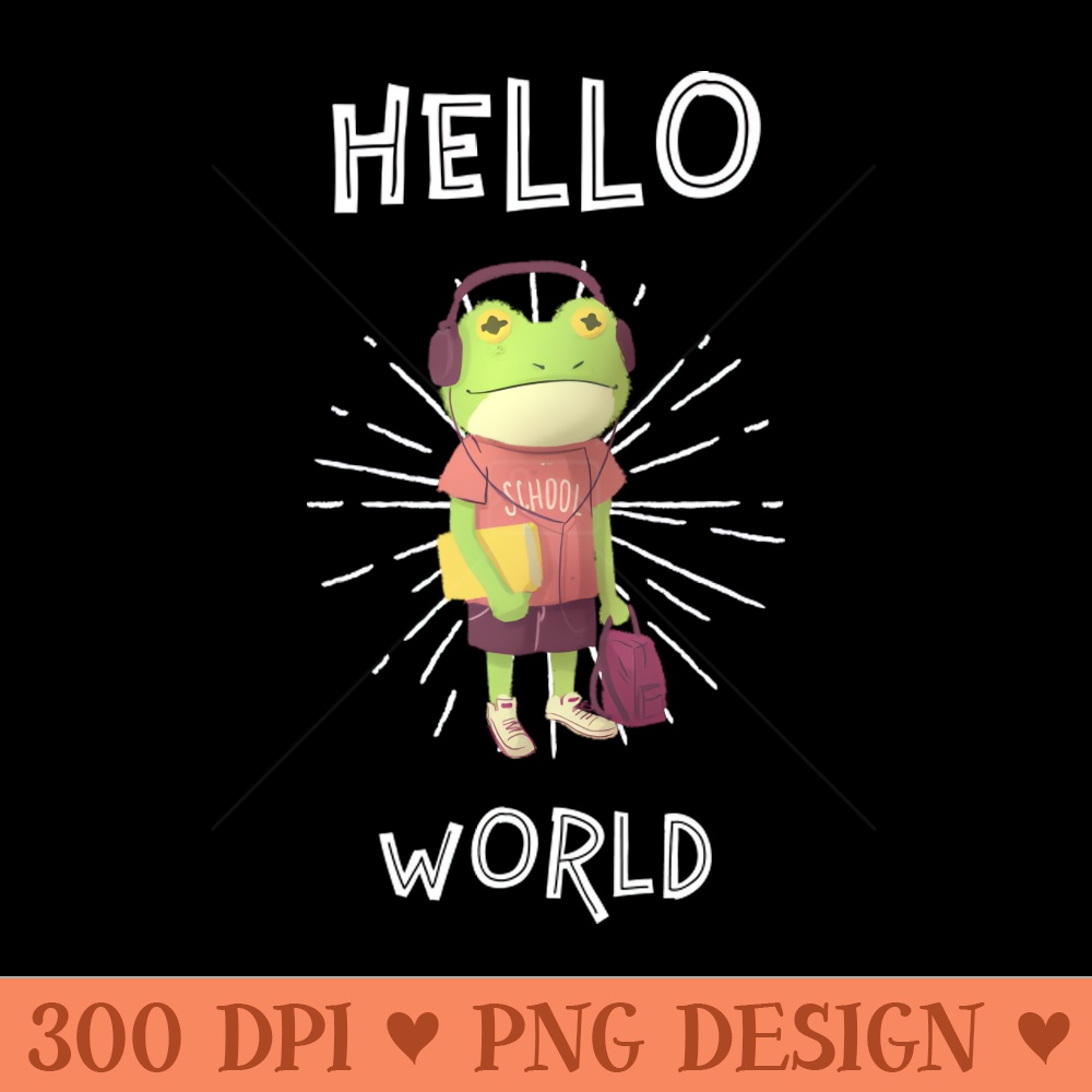 Hello World Frog on the go - PNG Download Store - Customer Support