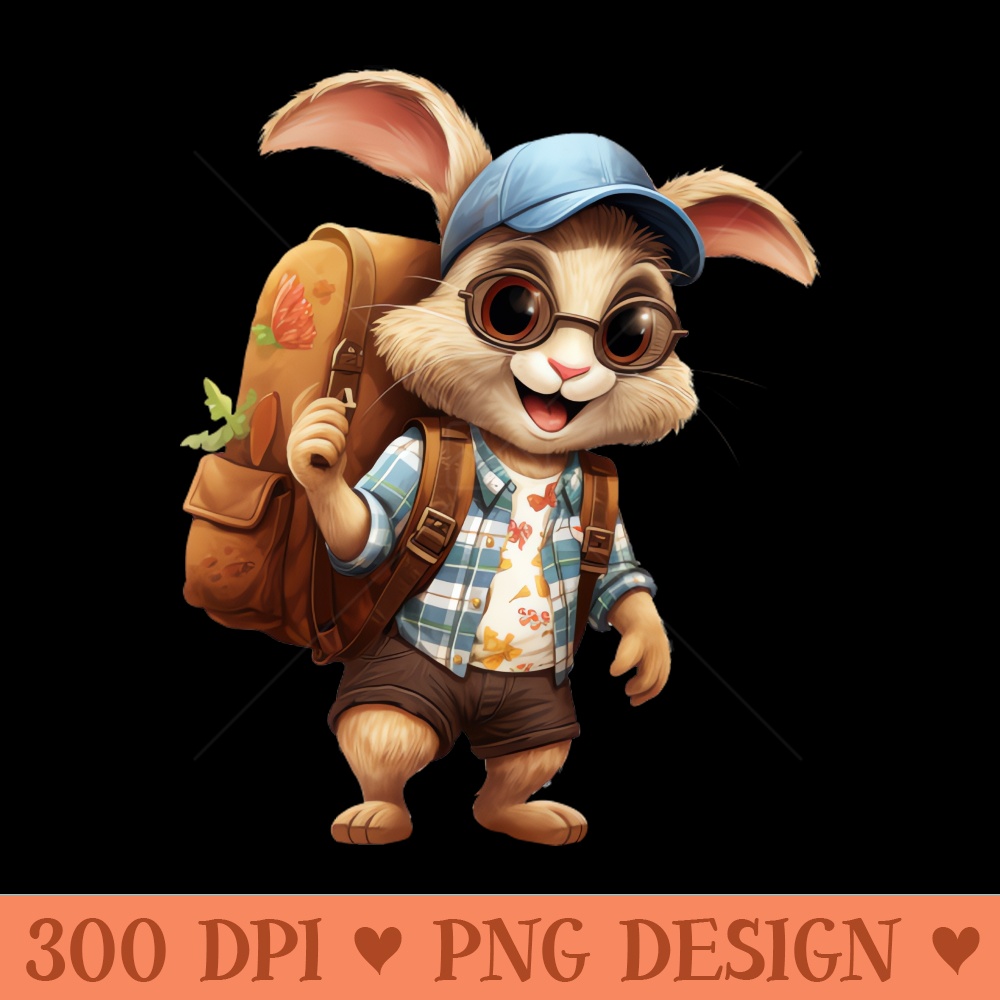 Back To School Rabbit - Sublimation PNG - High Quality 300 DPI