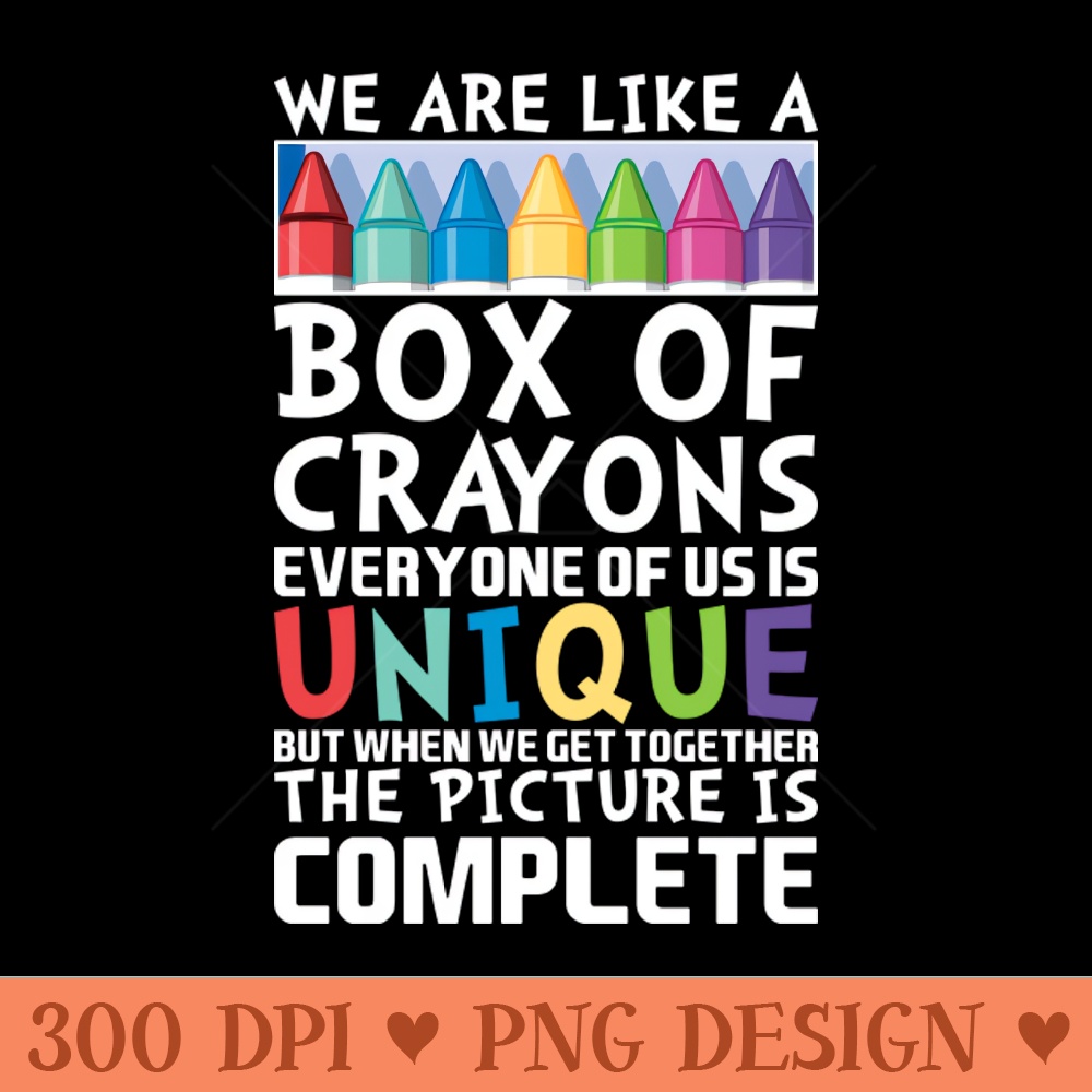 We are like a Box of crayons Cute Back to School - PNG Illustrations - High Quality 300 DPI