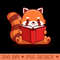 Cute Red Panda Reading Book - Free PNG Downloads - Latest Updates