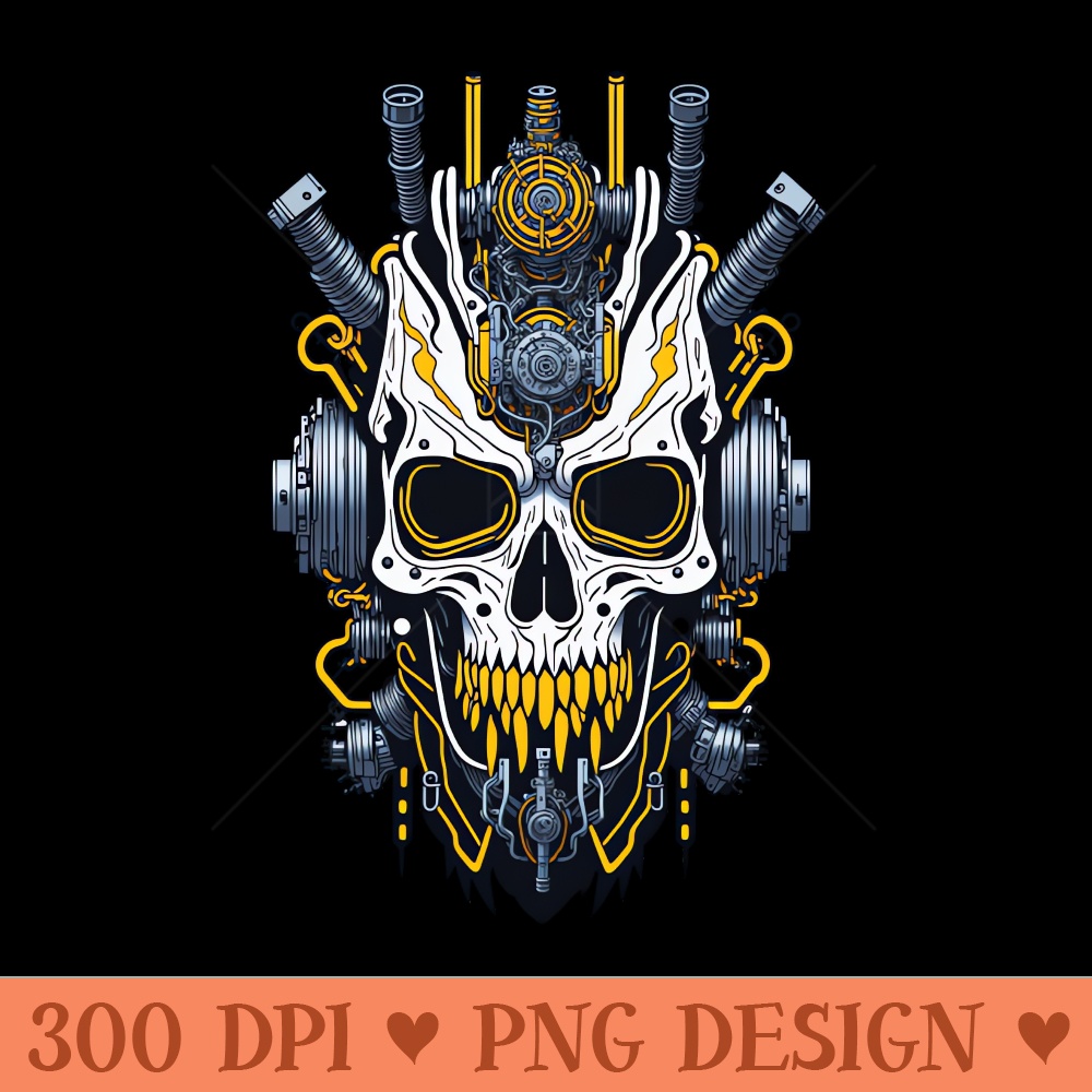 Mecha Skull S01 D32 - PNG Artwork - Professional Design
