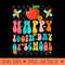 Groovy Happy 100Th Day Of School 100 Days Smarter Kids - High-Quality PNG Download - High Quality 300 DPI
