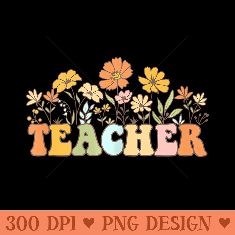 Groovy Teacher Teaching 100 Days Of School - PNG Download Store - Unique