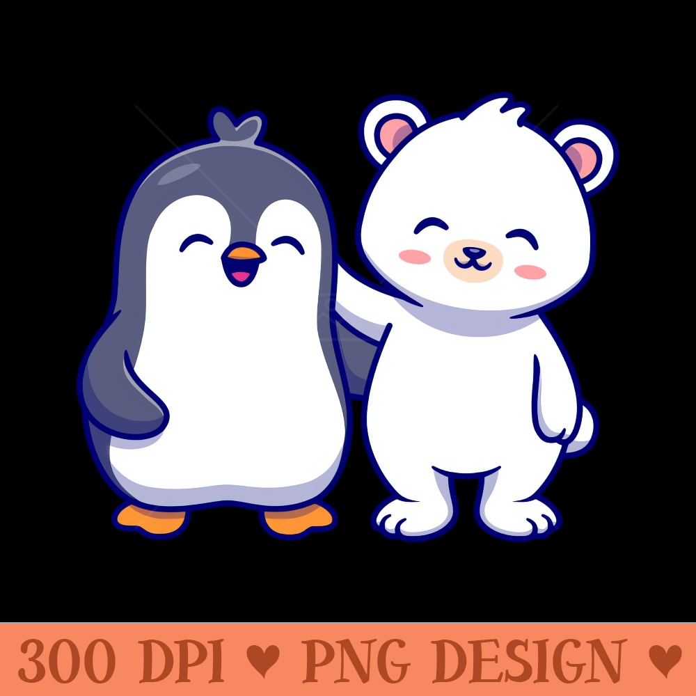 Cute Polar Bear With Penguin Cartoon - PNG Clipart - Customer Support