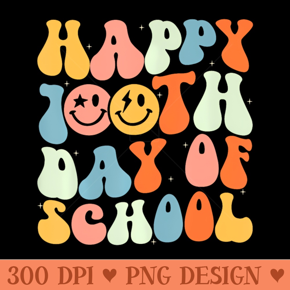 Retro Groovy 100 Days 100th Day Of School Teacher Kids - PNG Download - Convenience