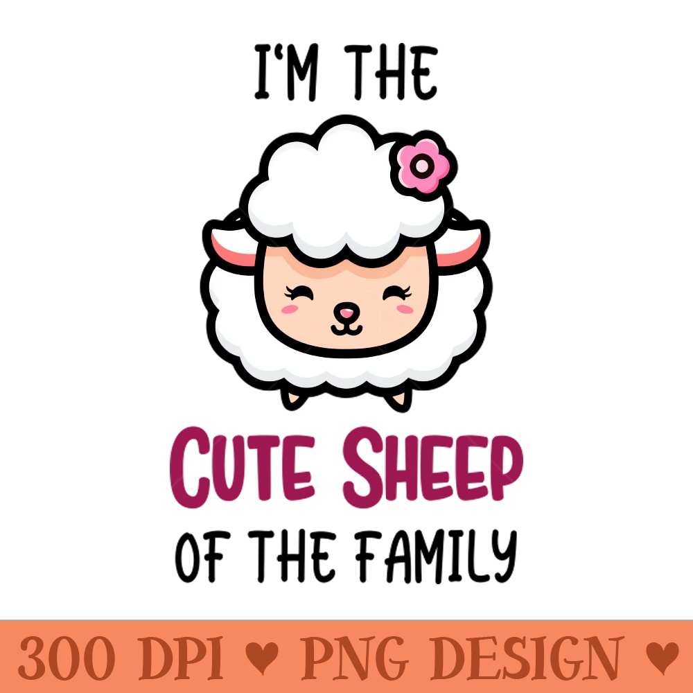 The Cute Sheep In The Family Funny Kids Motif - PNG Graphics - Customer Support