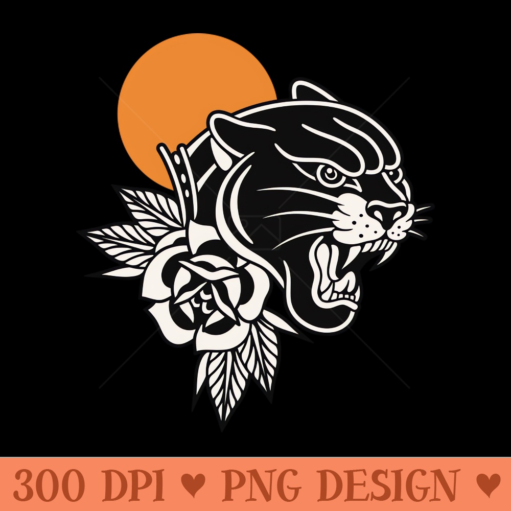 Panther rose tattoo - Free PNG Downloads - Latest Updates