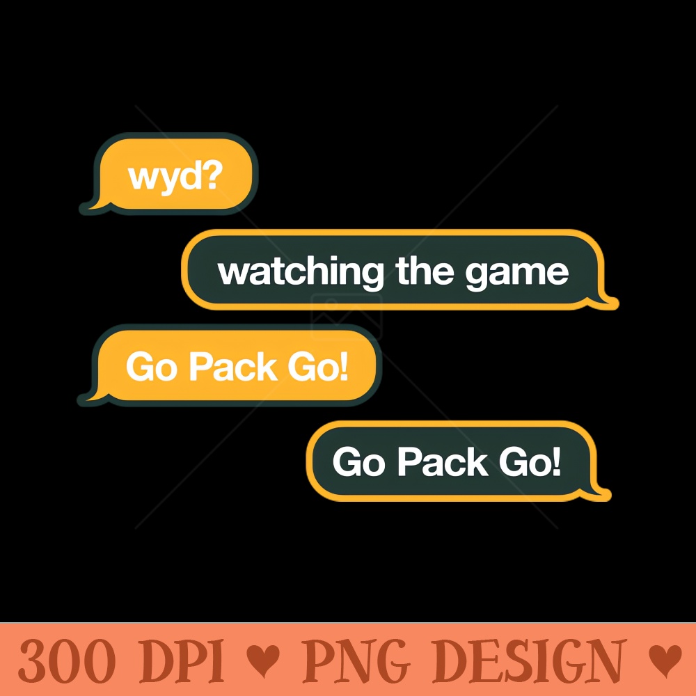Packers WYD Text - PNG Illustrations - Popularity