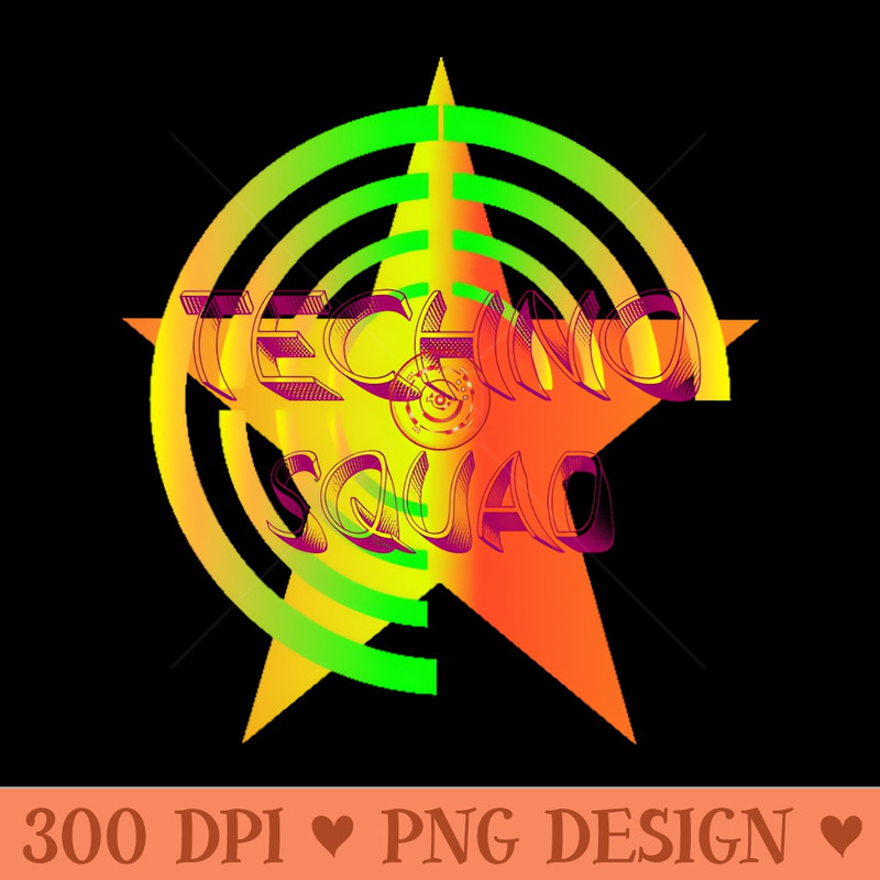 Techno Squad Exotic Trendy Graphic Design Modern Ts Birthday, Valentines Day 2023 - Digital PNG Art - Popularity