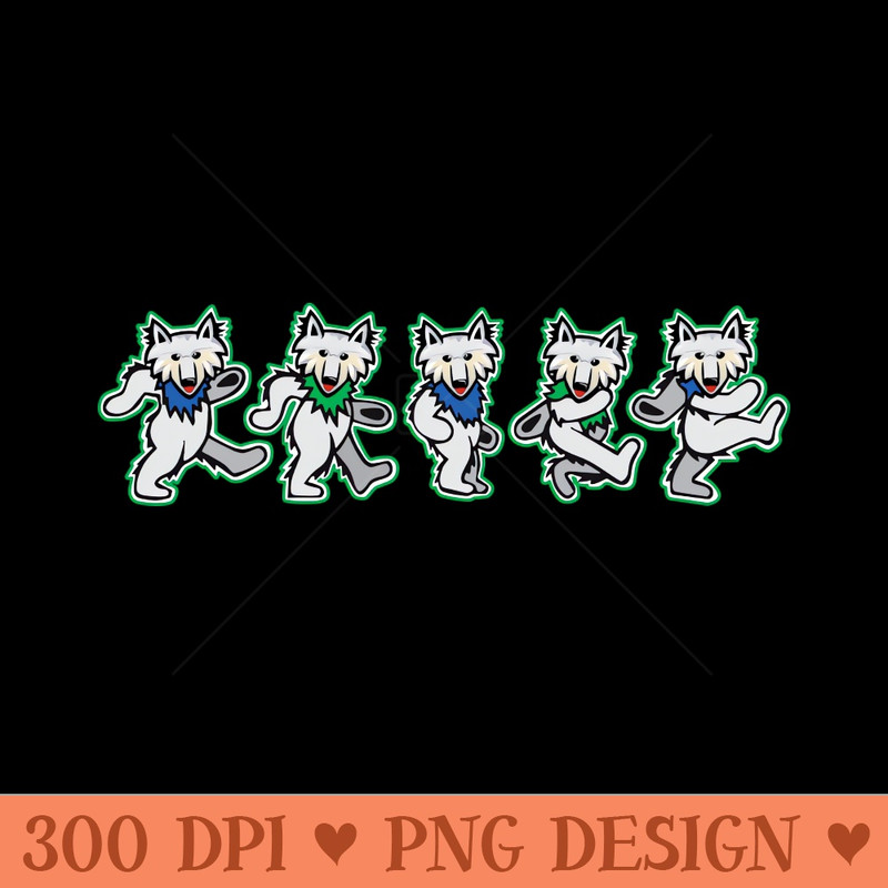 Dancing Grateful Wolves - Digital PNG Download - Popularity