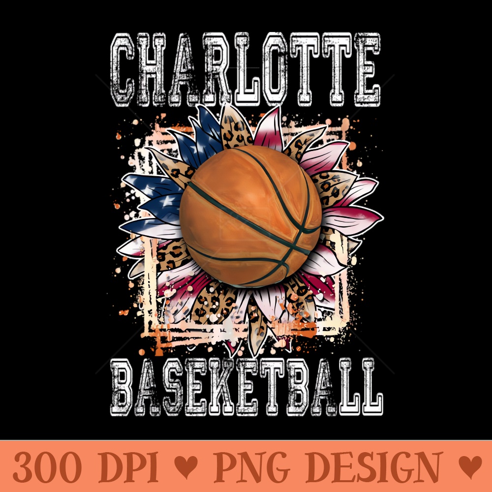 American Flag Personalized Charlotte Proud Name Basketball - High Quality PNG - Convenience