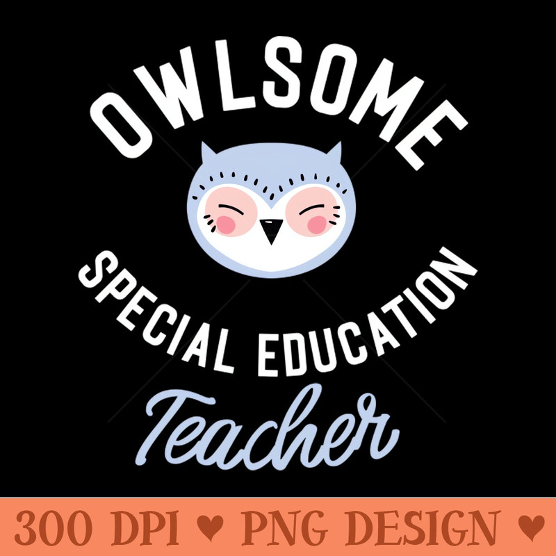 Owlsome Special Education Teacher Pun Funny Gift Idea - Downloadable PNG - High Quality 300 DPI