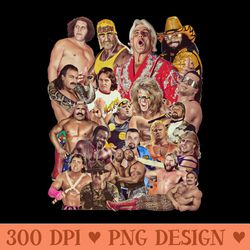 pro wrestlers of the 80s - digital png art