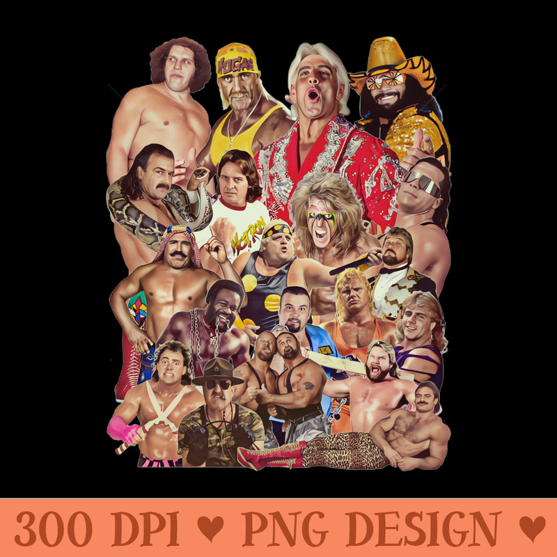 Pro Wrestlers of the 80s - Digital PNG Art - Convenience