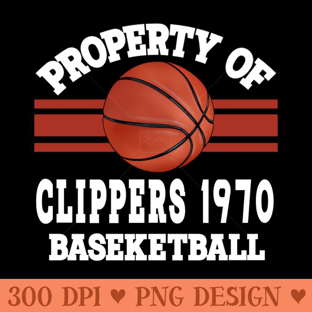 Proud Name Clippers Graphic Property Vintage Basketball - PNG Downloadable Art - High Quality 300 DPI