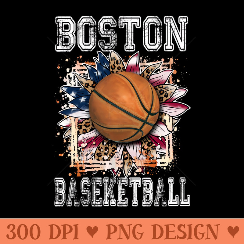 American Flag Personalized Boston Proud Name Basketball - PNG Graphics - Flexibility