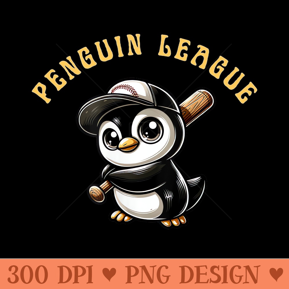 Little penguin baseball league - PNG Download Pack - Professional Design