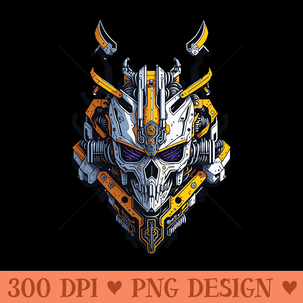 Mecha Skull S03 D45 - Vector PNG Download - Unique