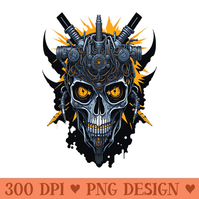 Mecha Skull S02 D03 - PNG Download Bundle - High Quality 300 DPI