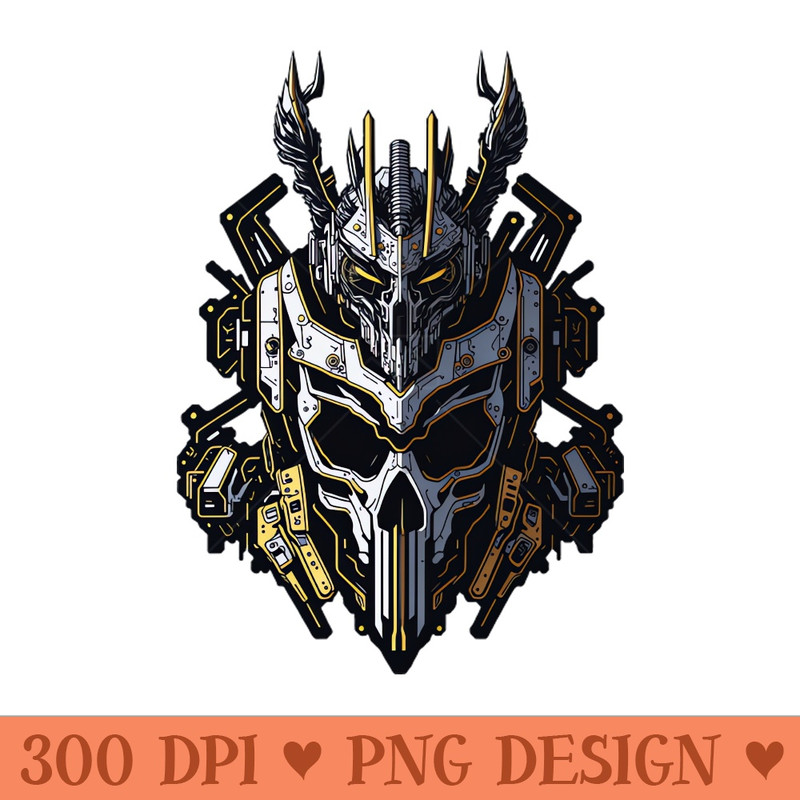 Mecha Skull S01 D25 - Digital PNG Download - High Quality 300 DPI