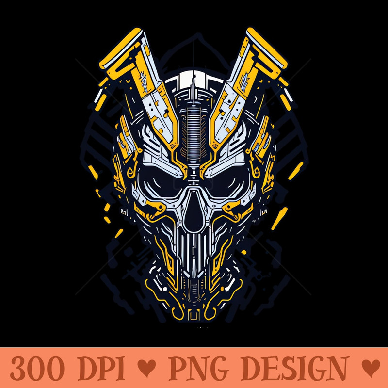 Mecha Skull S02 D24 - High Quality PNG - Variety