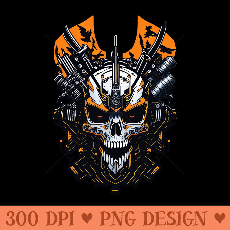 Mecha Skull S02 D73 - Digital PNG Art - High Quality 300 DPI
