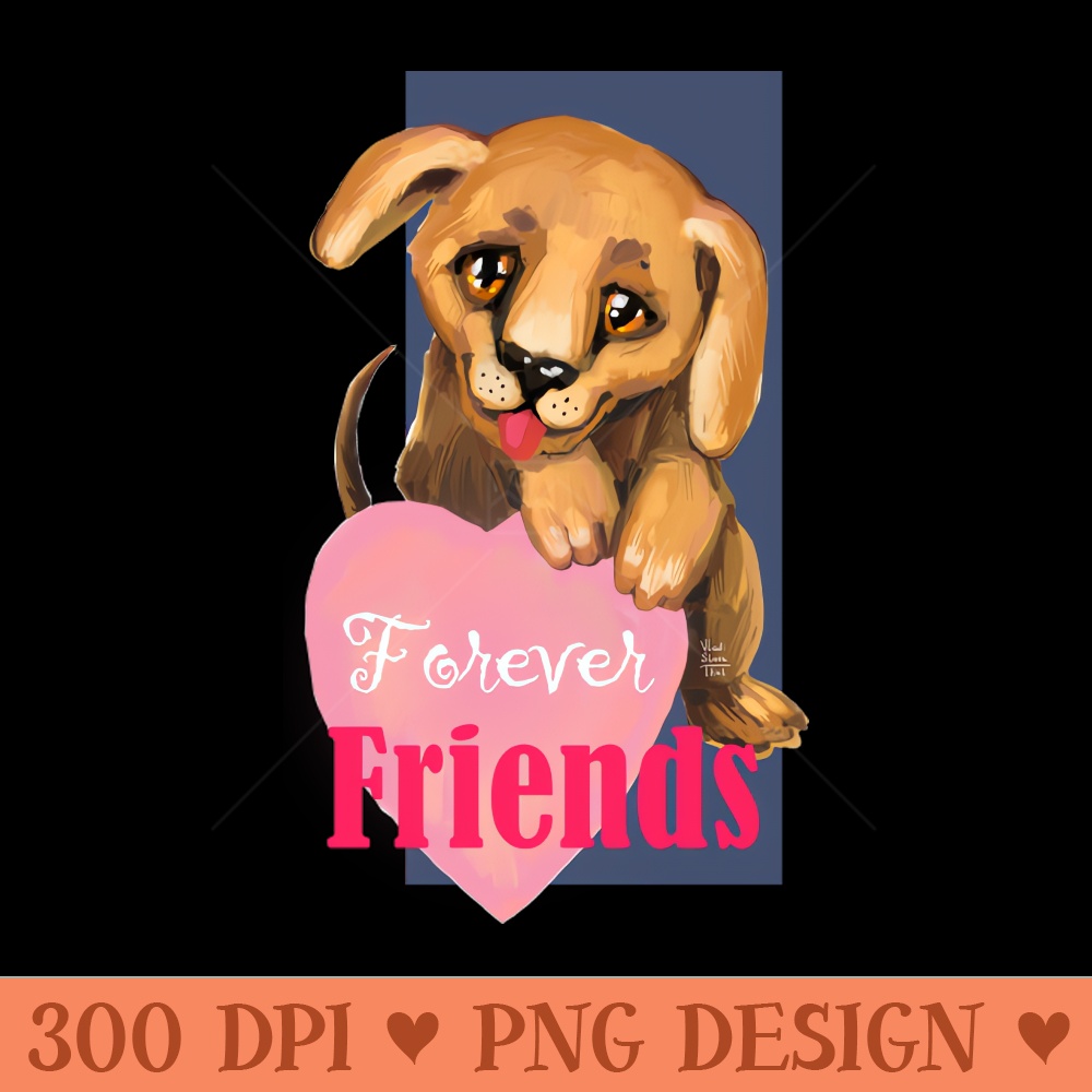 Cute dog. Baby pets. Puppy friendship love. - Digital PNG Download - Unique