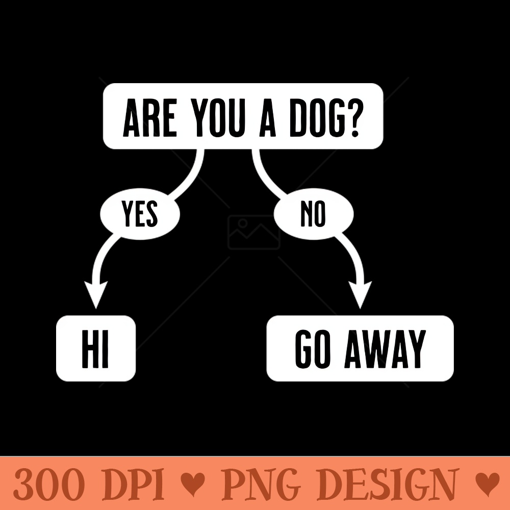 Are You A Dog Funny, Cute Flowchart - Instant PNG Download - High Quality 300 DPI