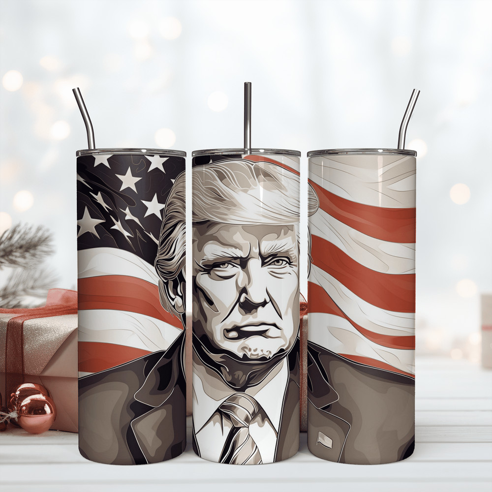 Trump Tumbler Wrap PNG, Trump 2024 20 oz Skinny Tumbler.png