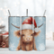 Winter Highland Cow, 20oz Skinny Tumbler Png Sublimation Design.png